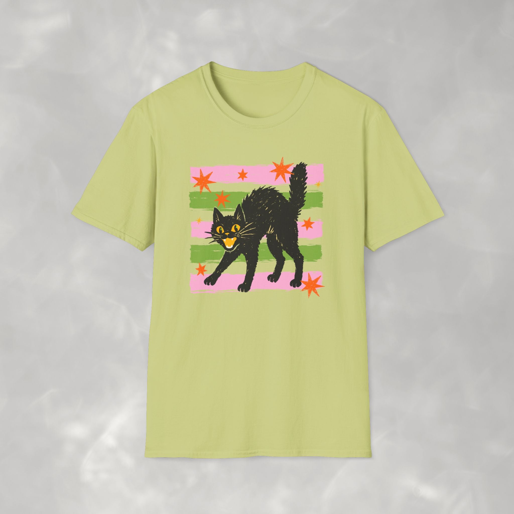 Spooky, Cute Black Cat, Halloween Gildan Unisex Softstyle T-Shirt