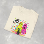 Preppy, Girly, Cute Halloween Ghosts with Cats, Gildan Unisex Softstyle T-Shirt