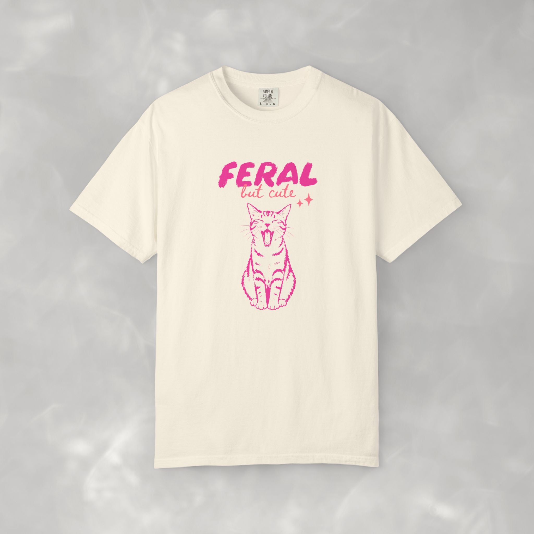 Feral But Cute, Funny, Cat Lover Comfort Colors Tee