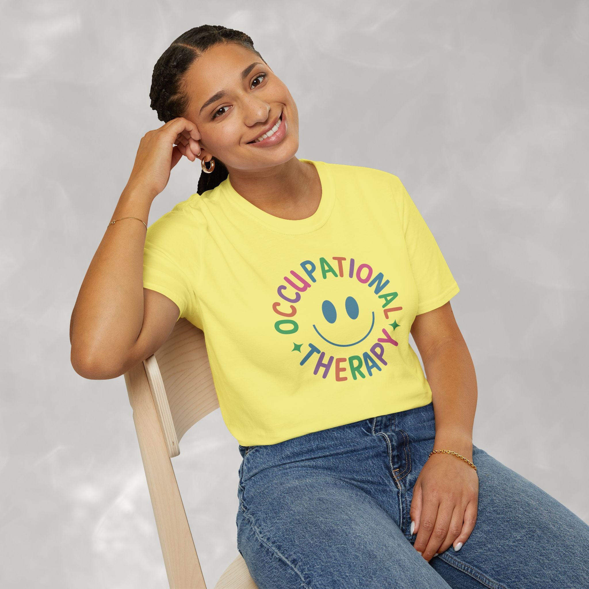 Occupational Therapy, Cute Playful Smile, OT, COTA Unisex Softstyle T-Shirt