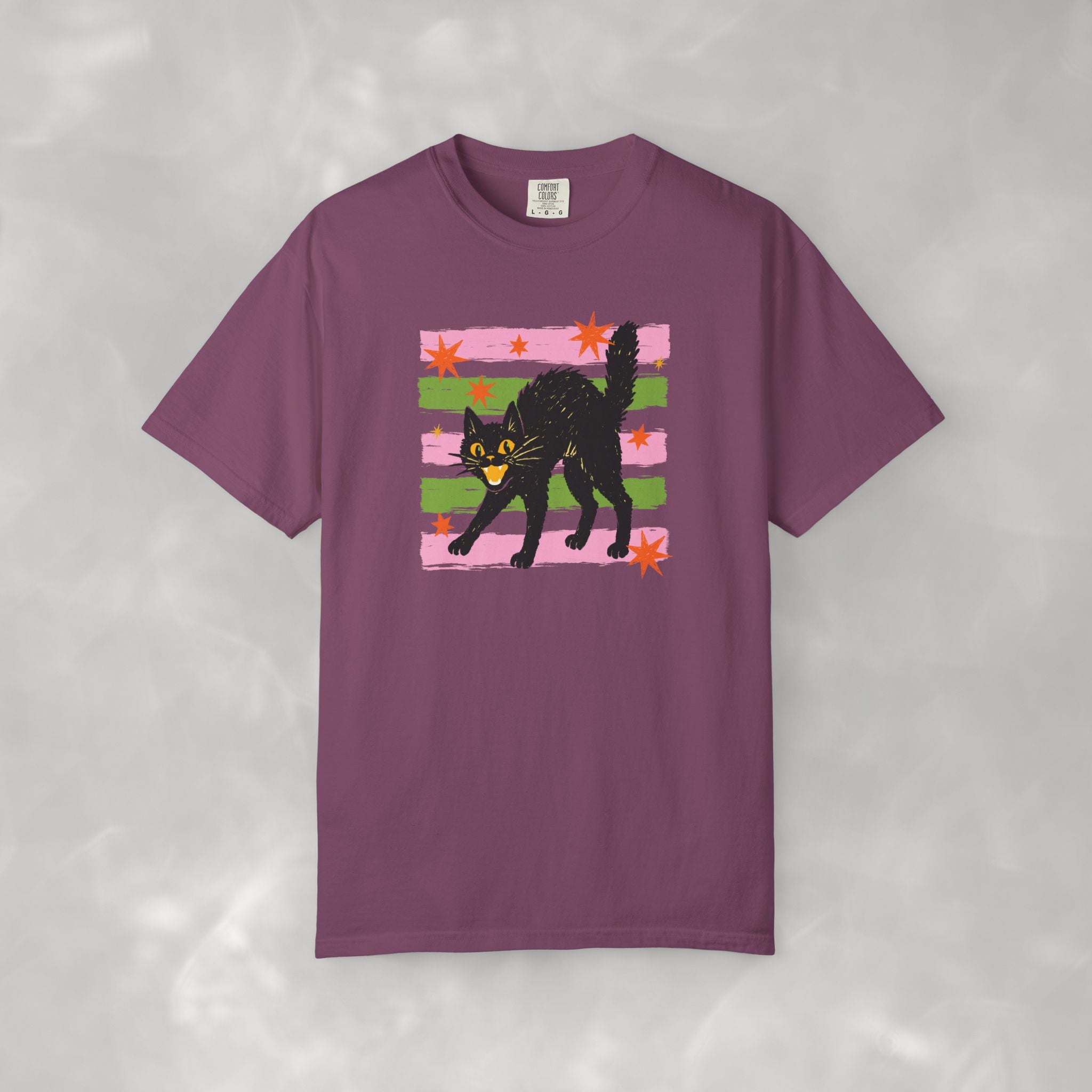 Spooky, Cute Black Cat, Halloween Comfort Colors Tee Unisex