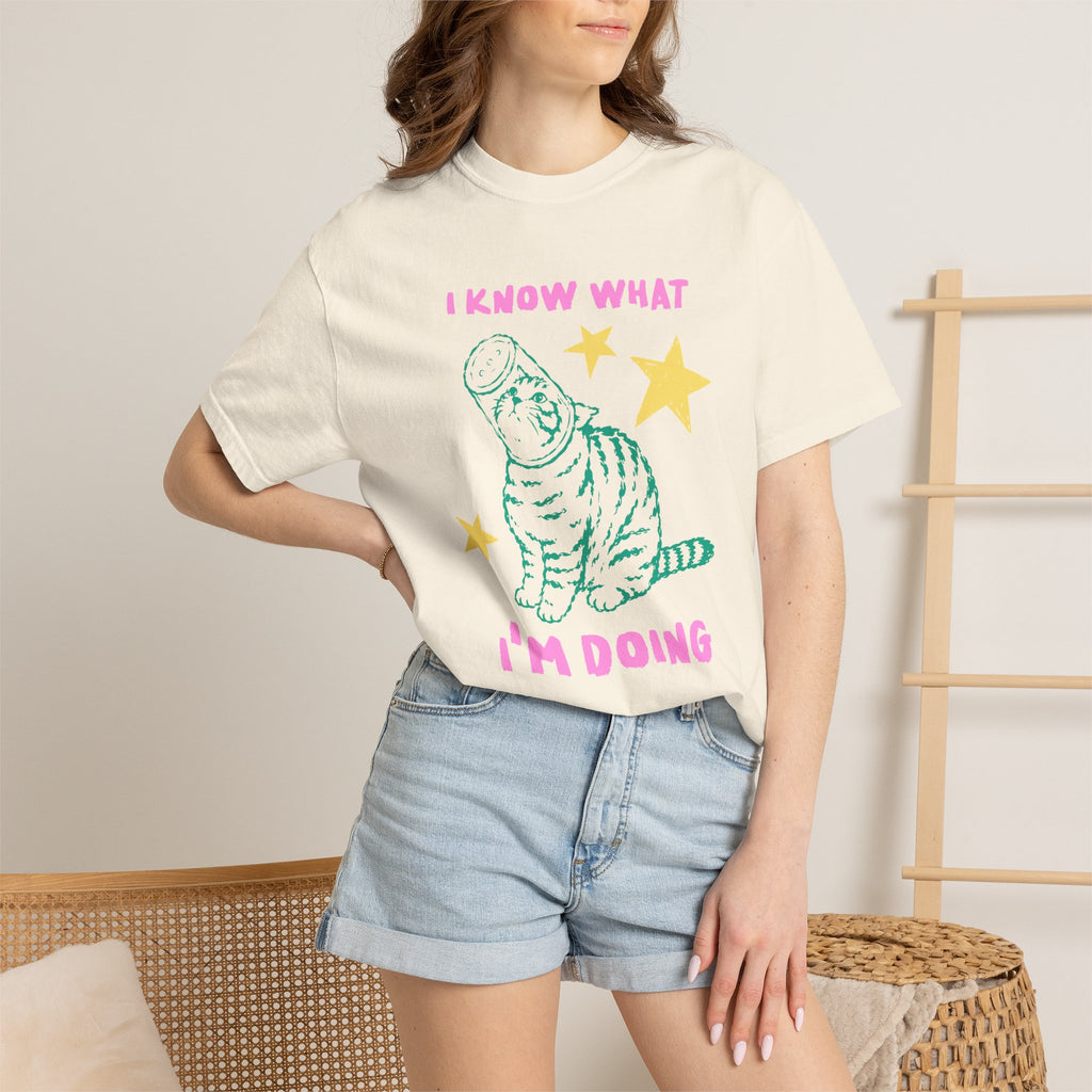 I Know What I'm Doing, Funny Cat Lover Comfort Colors Tee