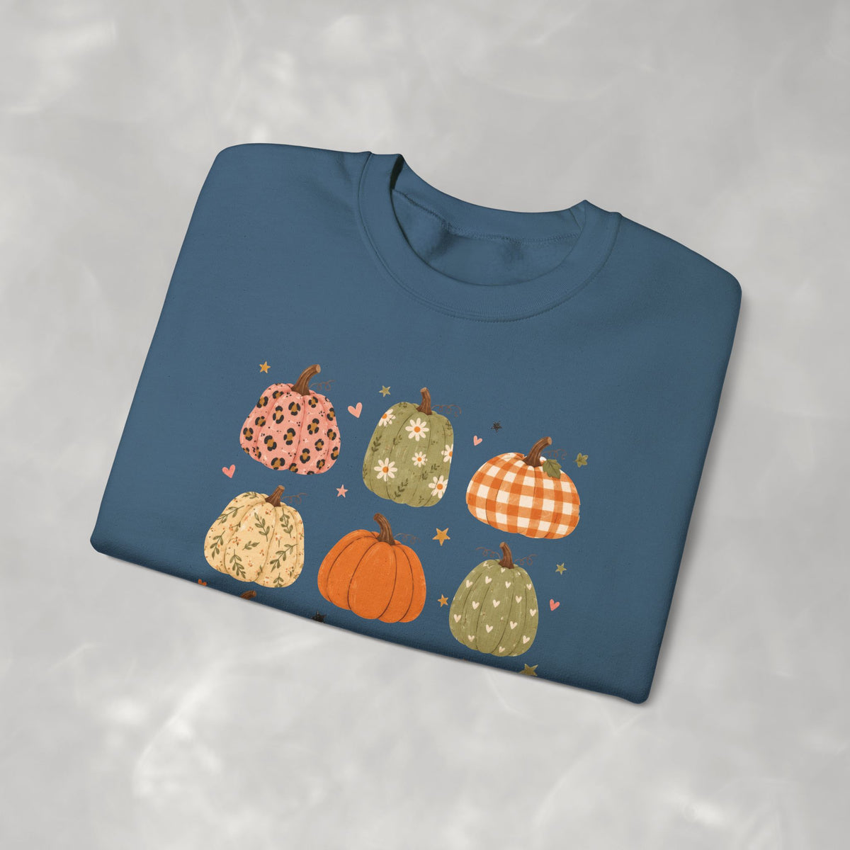 Whimsical Autumn Pumpkins Gildan Unisex Heavy Blend™ Crewneck Sweatshirt for Fall, Thanksgiving