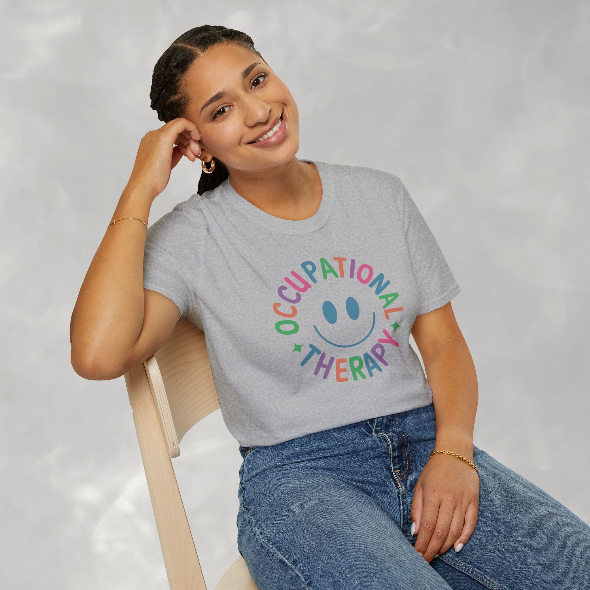 Occupational Therapy, Cute Playful Smile, OT, COTA Unisex Softstyle T-Shirt