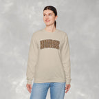 Leopard Print Varsity Nurse Gildan Unisex Heavy Blend™ Crewneck Sweatshirt
