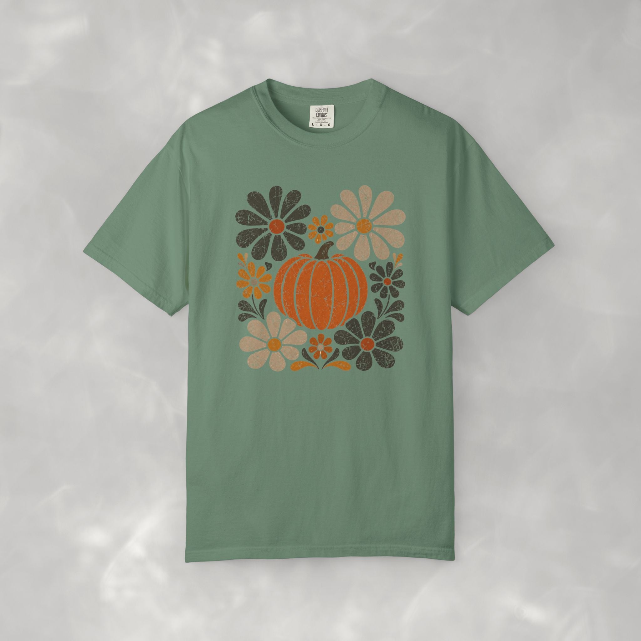 Retro Fall, Autumn Pumpkin Comfort Colors Tee