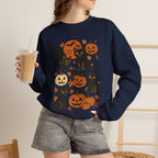 Spooky Black Cats and Jack-O-Lanterns, Gildan Unisex Heavy Blend™ Crewneck Sweatshirt