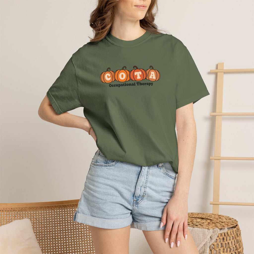 COTA Fall Pumpkins Comfort Colors Garment-Dyed T-shirt for Occupational Therapy Assistants