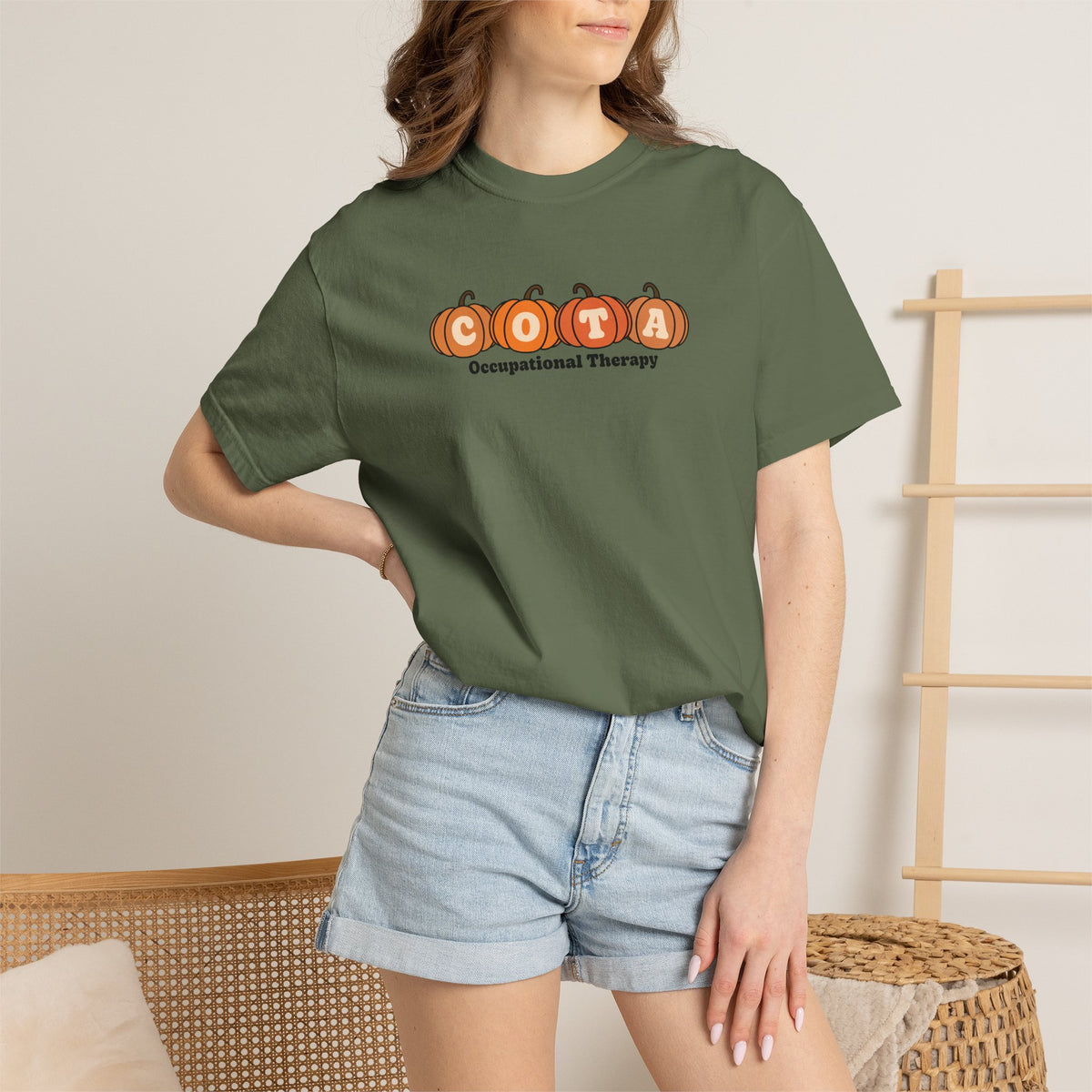 COTA Fall Pumpkins Comfort Colors Garment-Dyed T-shirt for Occupational Therapy Assistants
