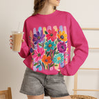 Boho Floral Striped Gildan Unisex Heavy Blend™ Crewneck Sweatshirt