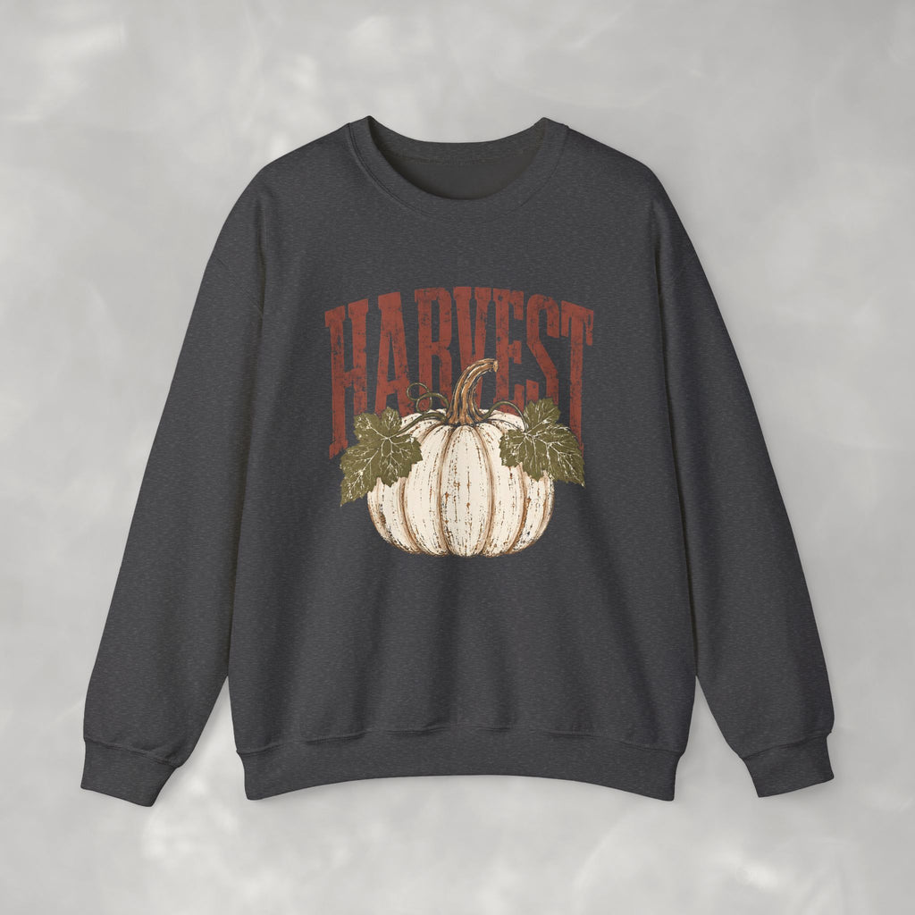 Autumn Harvest, White Pumpkin Retro Gildan Unisex Heavy Blend™ Crewneck Sweatshirt
