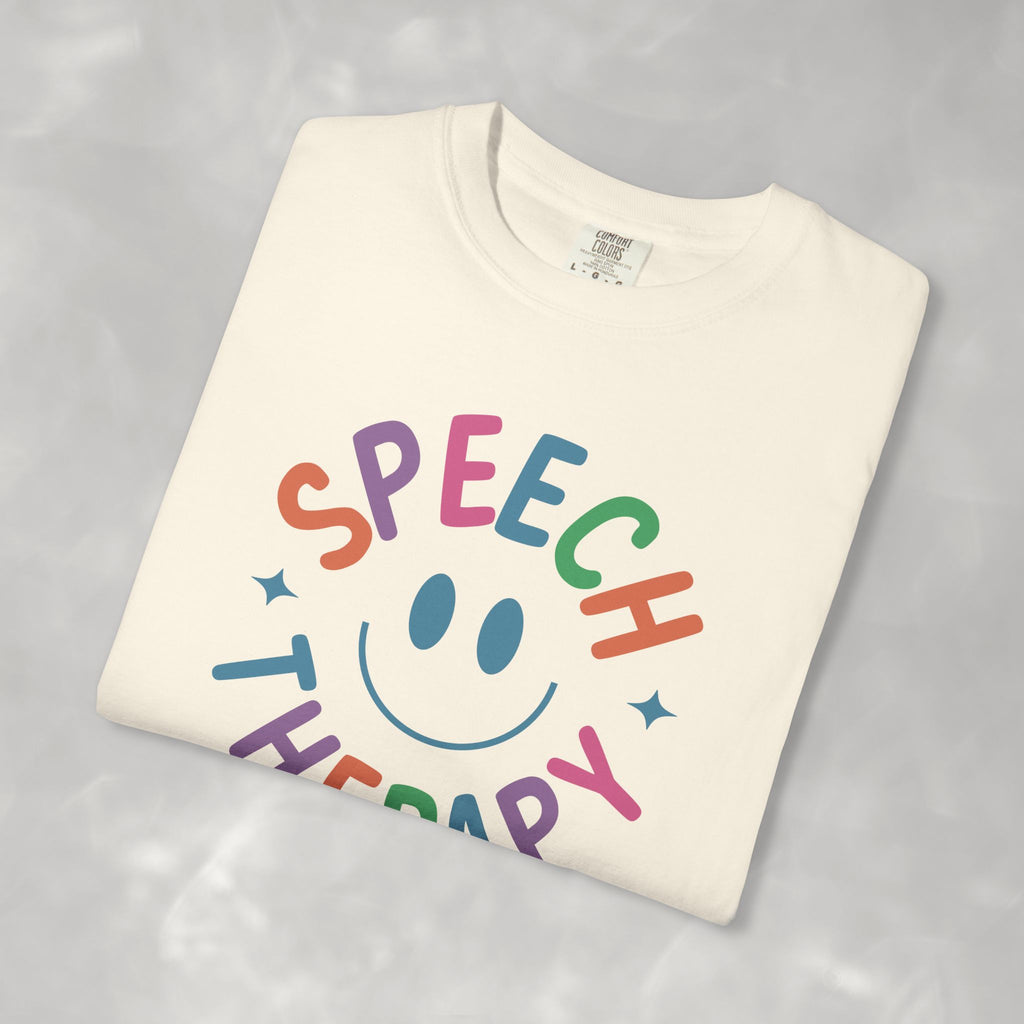 Speech Therapy, Cute Playful Smile, SLP, SLPA Comfort Colors Tee