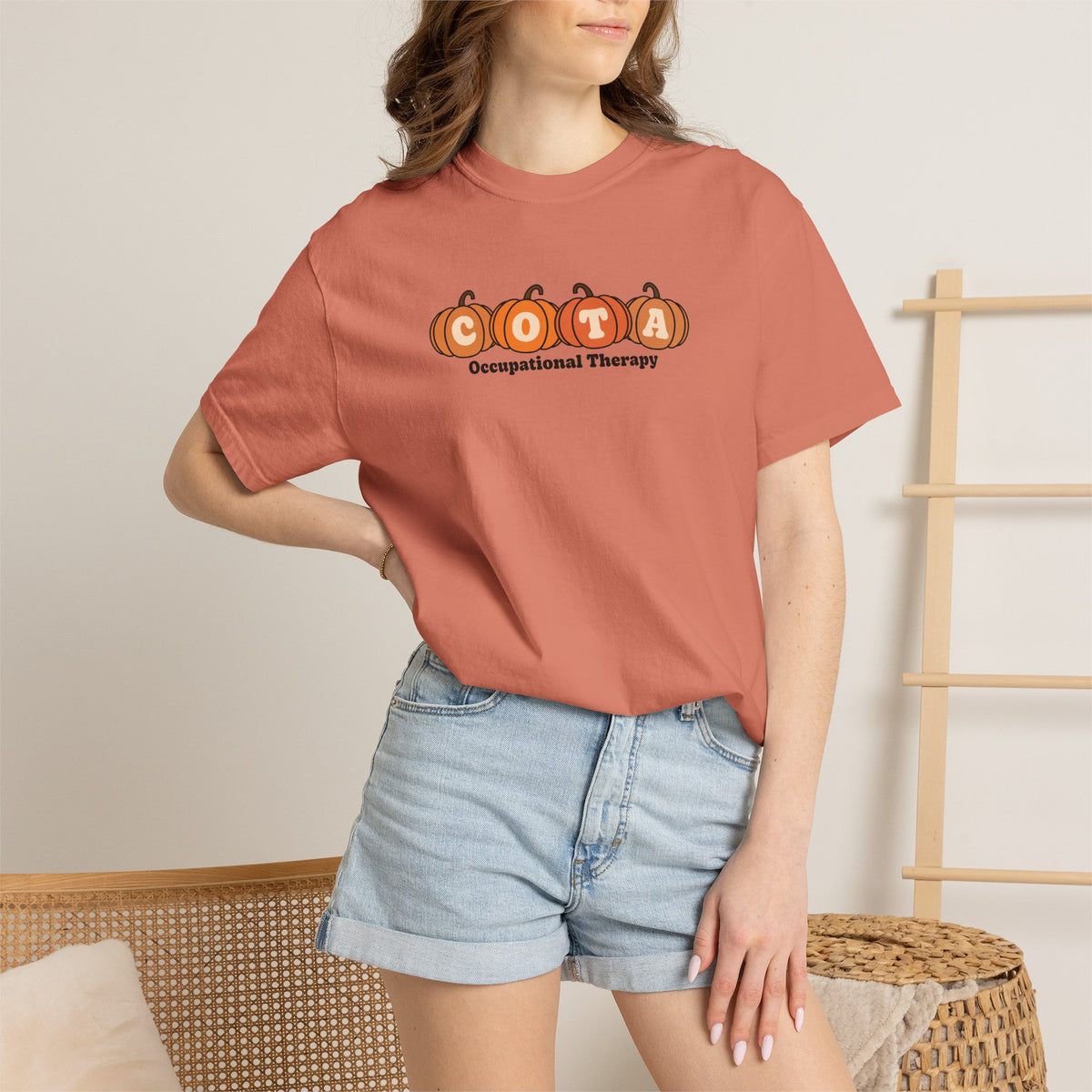 COTA Fall Pumpkins Comfort Colors Garment-Dyed T-shirt for Occupational Therapy Assistants