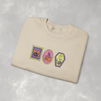 Cute Halloween Spooky Stamps with Cat, Jack-O-Lanter, Skeleton, Gildan Unisex Heavy Blend™ Crewneck Sweatshirt