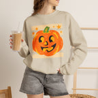 Happy Jack-O-Lantern, Striped Halloween Unisex Heavy Blend™ Crewneck Sweatshirt
