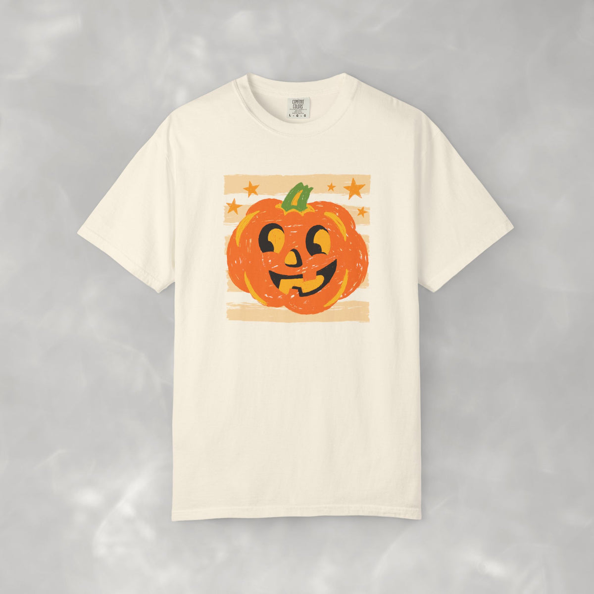 Happy Jack-O-Lantern, Striped Halloween Comfort Colors Unisex Garment-Dyed T-shirt