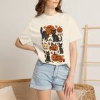 Spooky Black Cats and Jack-O-Lanterns, Unisex Comfort Colors Tee