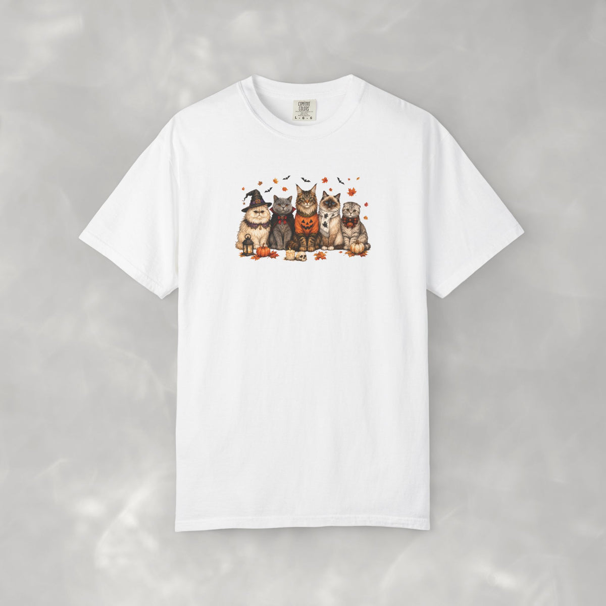 Retro Cats in Halloween Costumes Unisex Comfort Colors Tee
