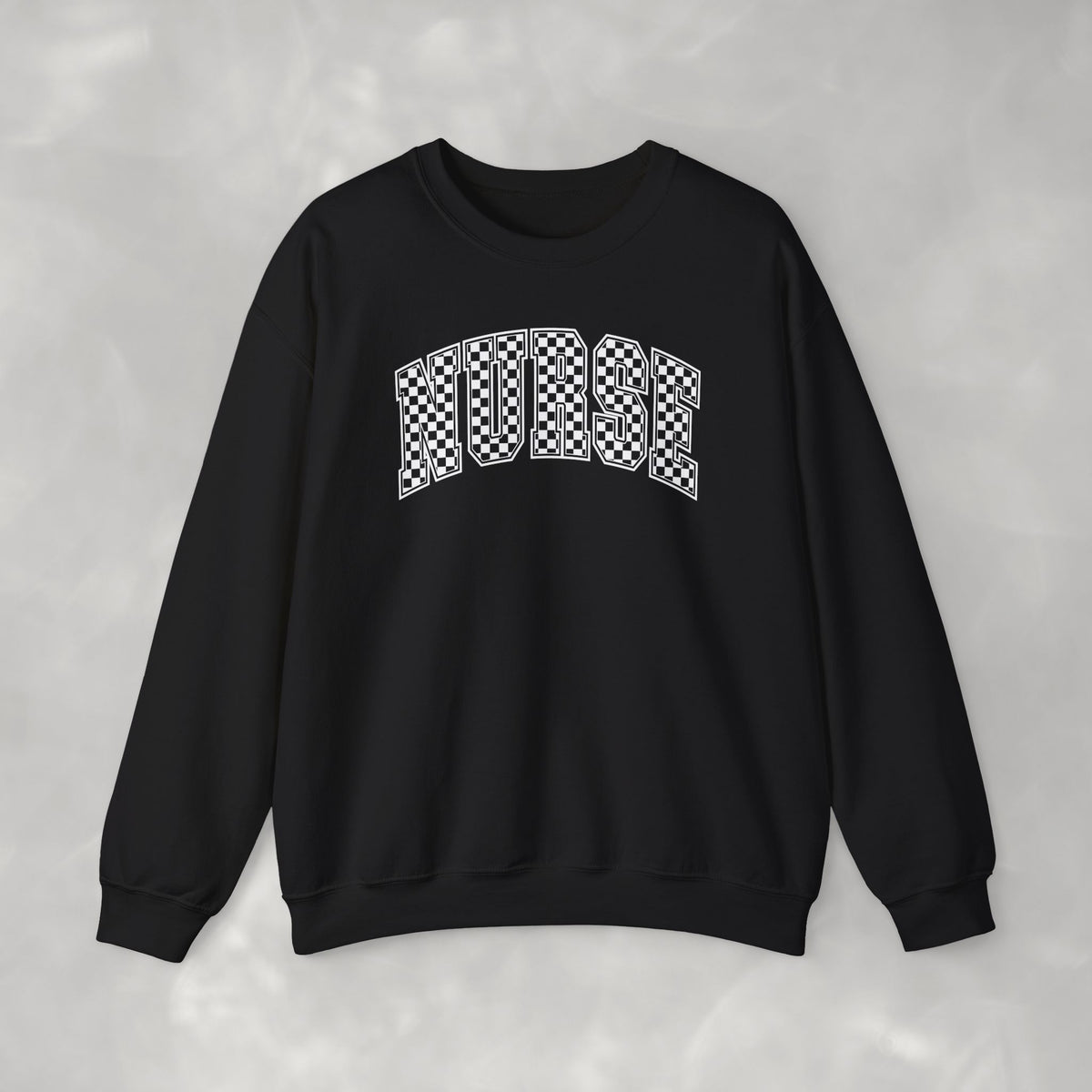 Nurse Checkered Gildan Unisex Heavy Blend™ Crewneck Sweatshirt for RN, LPN, GN, Nursing Students