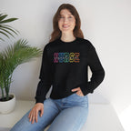 Colorful Rainbow Whimsical Varsity Registered Nurse Gildan Unisex Heavy Blend™ Crewneck Sweatshirt