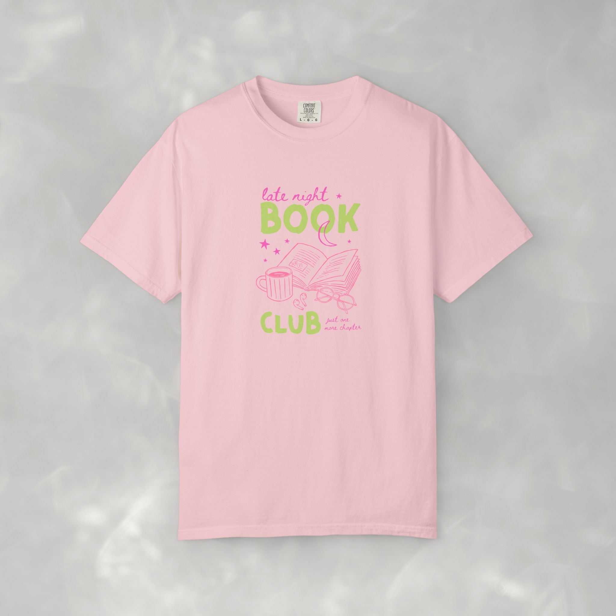Late Night Book Club, Comfort Colors Book Lover, Reader Tee for Women,