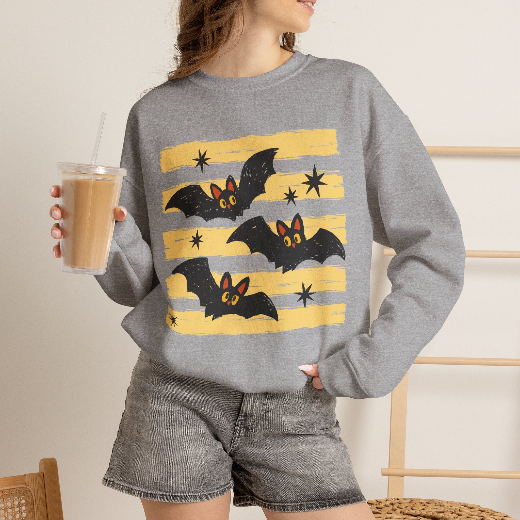 Cute Halloween Bats, Gildan Unisex Heavy Blend™ Crewneck Sweatshirt
