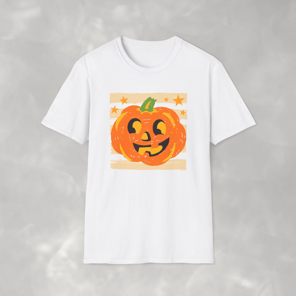 Happy Jack-O-Lantern, Striped Halloween Gildan Unisex Softstyle T-Shirt
