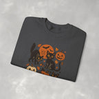 Spooky Black Cats and Jack-O-Lanterns, Gildan Unisex Heavy Blend™ Crewneck Sweatshirt