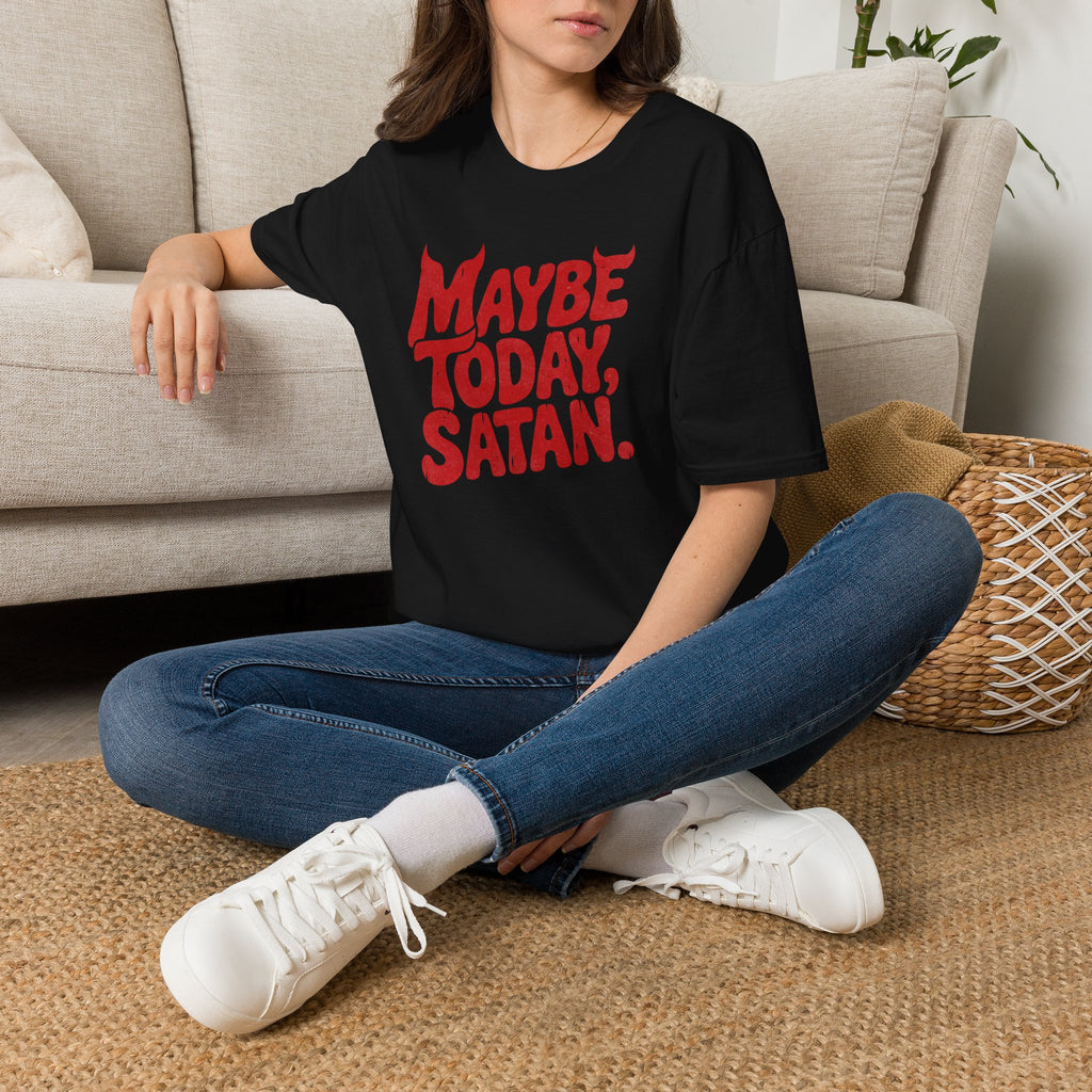 Funny Gothic Maybe Today Satan Comfort Colors Tee