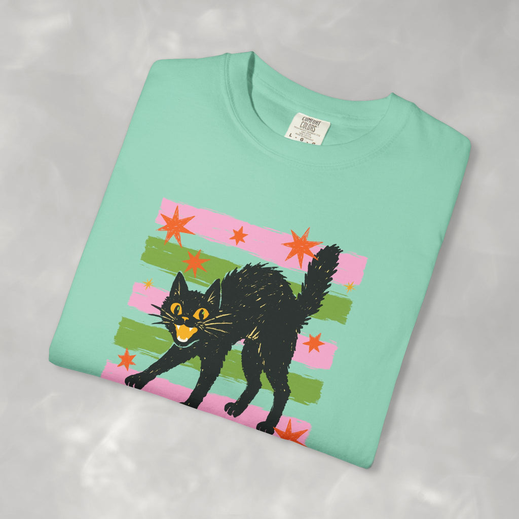 Spooky, Cute Black Cat, Halloween Comfort Colors Tee Unisex