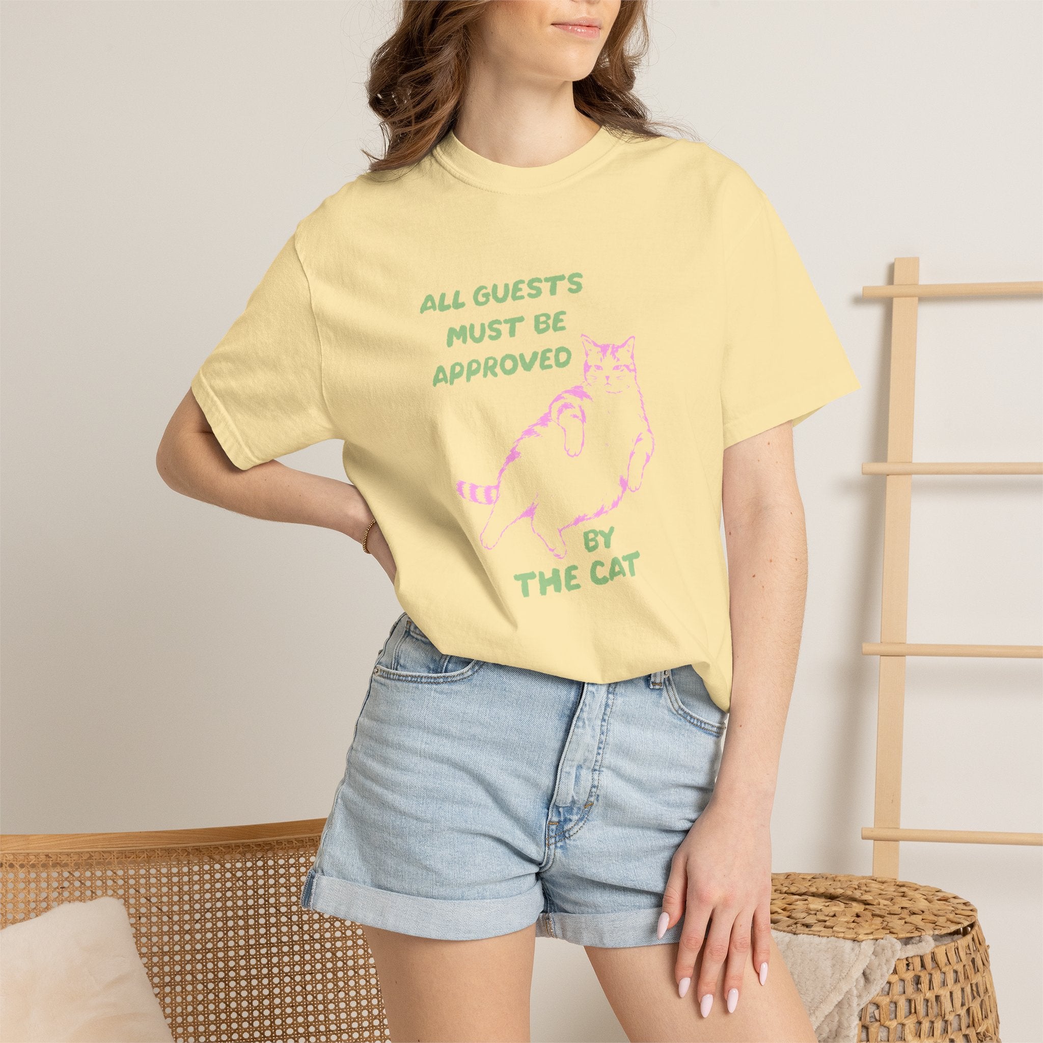 All Guests Must Be Approved By The Cat, Funny, Cat Lover Comfort Colors Tee