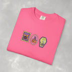 Cute Halloween Spooky Stamps with Cat, Jack-O-Lanter, Skeleton, Comfort Colors Tee
