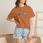 Cute Halloween Spooky Stamps with Cat, Jack-O-Lanter, Skeleton, Comfort Colors Tee