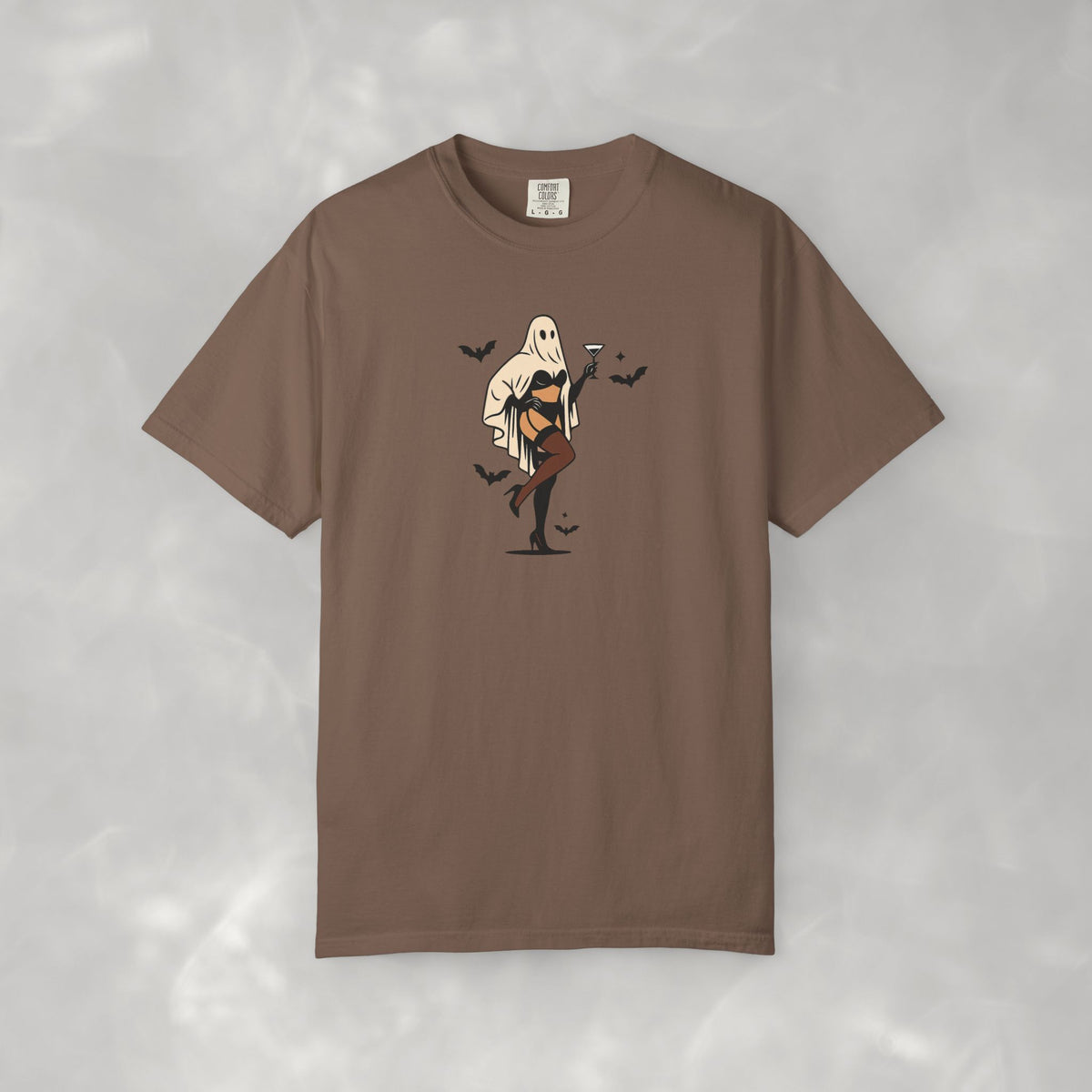 Spooky Retro Ghost Babe Unisex Comfort Colors Tee