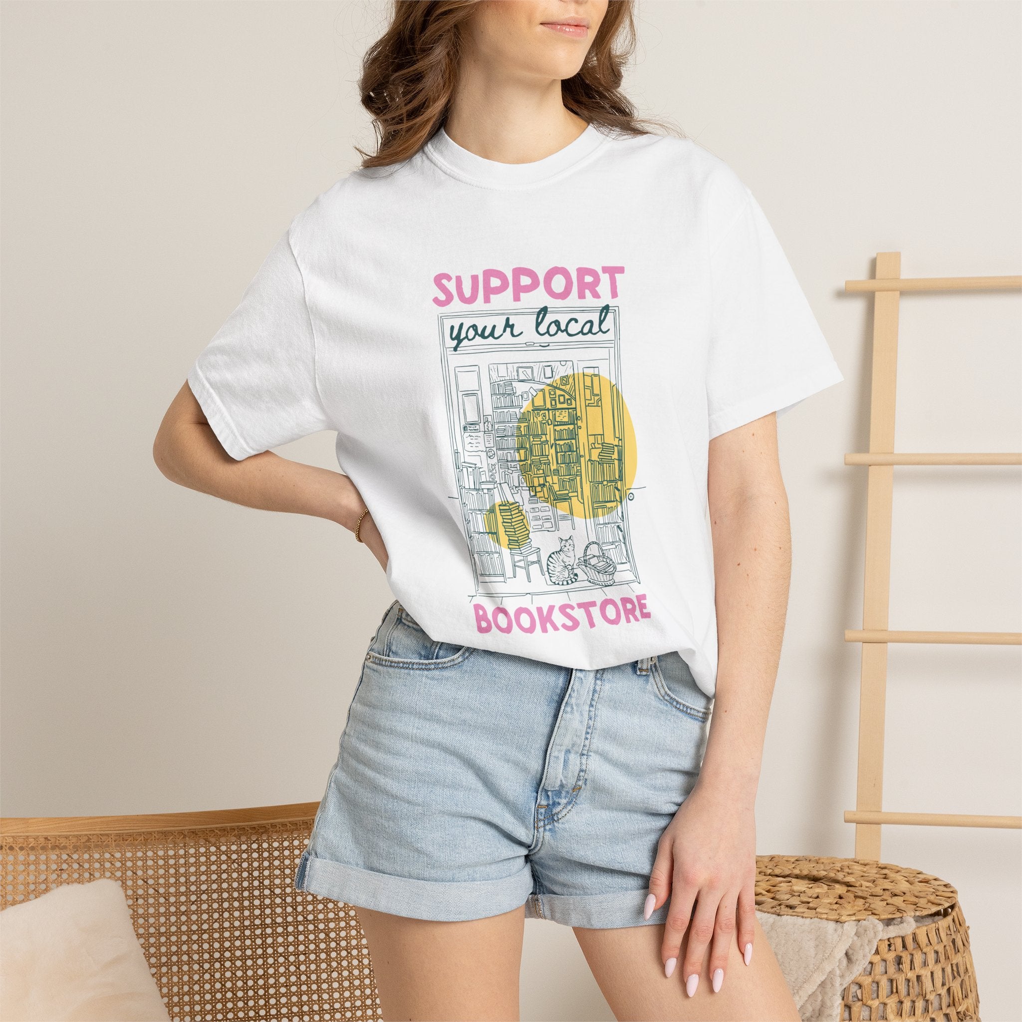 Support Your Local Book Store, Book, Reading Lover Comfort Colors Tee