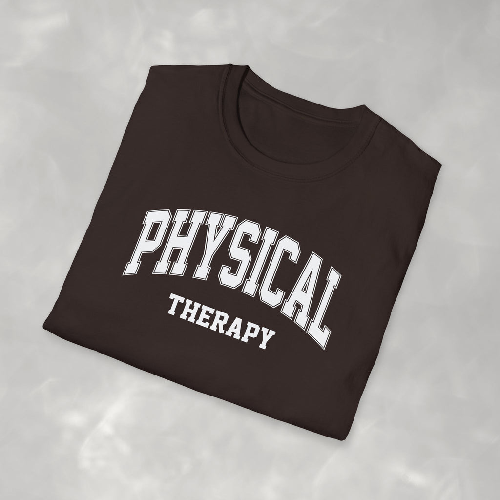 Physical Therapy, Therapist Varsity Style Gildan Unisex Softstyle T-Shirt
