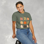 Whimsical Autumn Pumpkins Comfort Color Garment-Dyed T-shirt for Fall, Thanksgiving