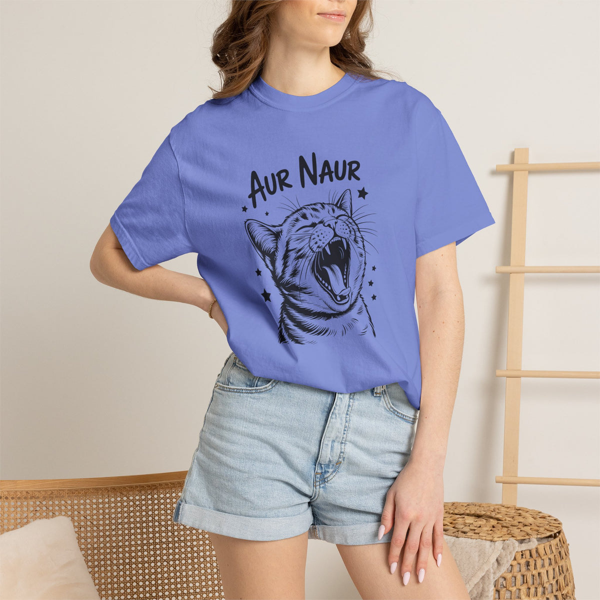 Aur Naur (Oh No) Funny Cat Lover Unisex Comfort Colors Tee