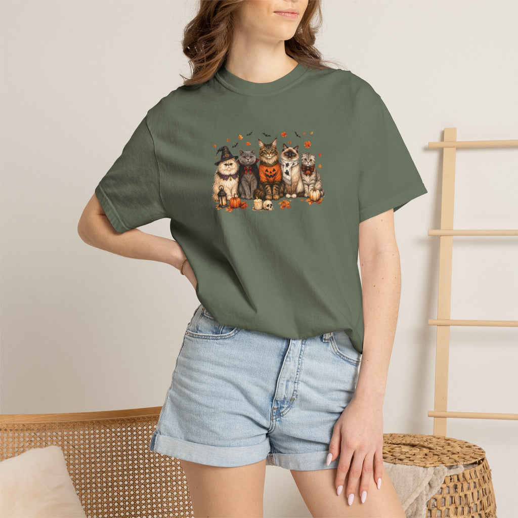 Retro Cats in Halloween Costumes Unisex Comfort Colors Tee