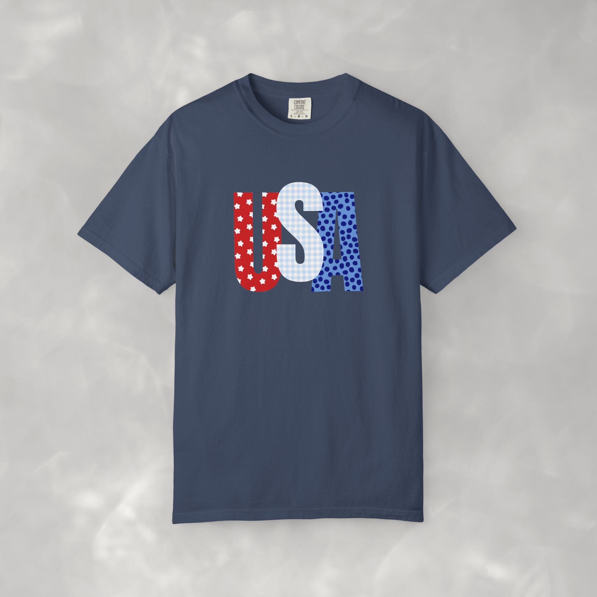 USA CC Tee, Cute 4th of July T-shirt for Women, Comfort Colors
