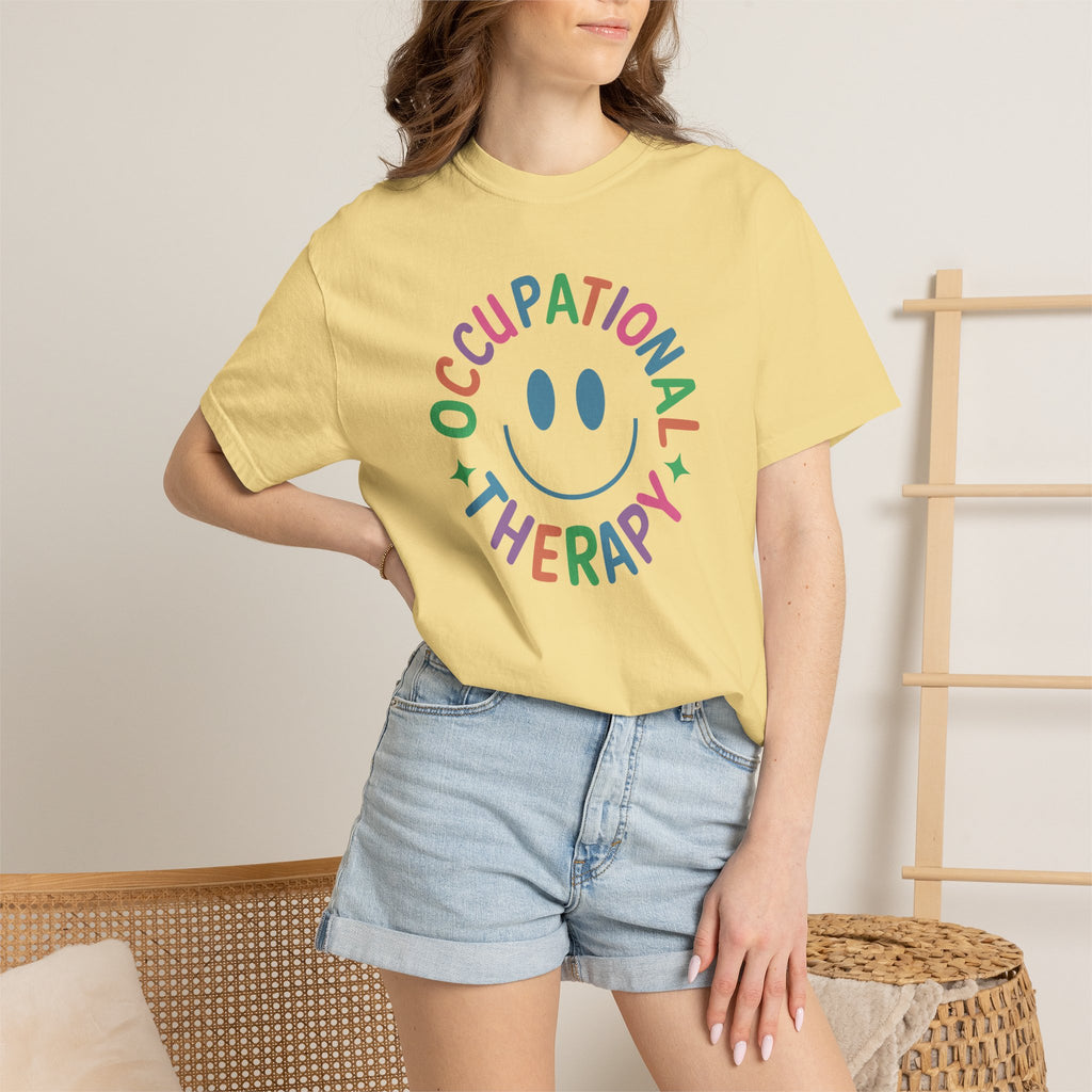 Occupational Therapy, Cute Playful Smile, OT, COTA Comfort Colors Tee