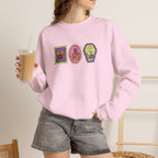 Cute Halloween Spooky Stamps with Cat, Jack-O-Lanter, Skeleton, Gildan Unisex Heavy Blend™ Crewneck Sweatshirt