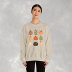 Whimsical Autumn Pumpkins Gildan Unisex Heavy Blend™ Crewneck Sweatshirt for Fall, Thanksgiving