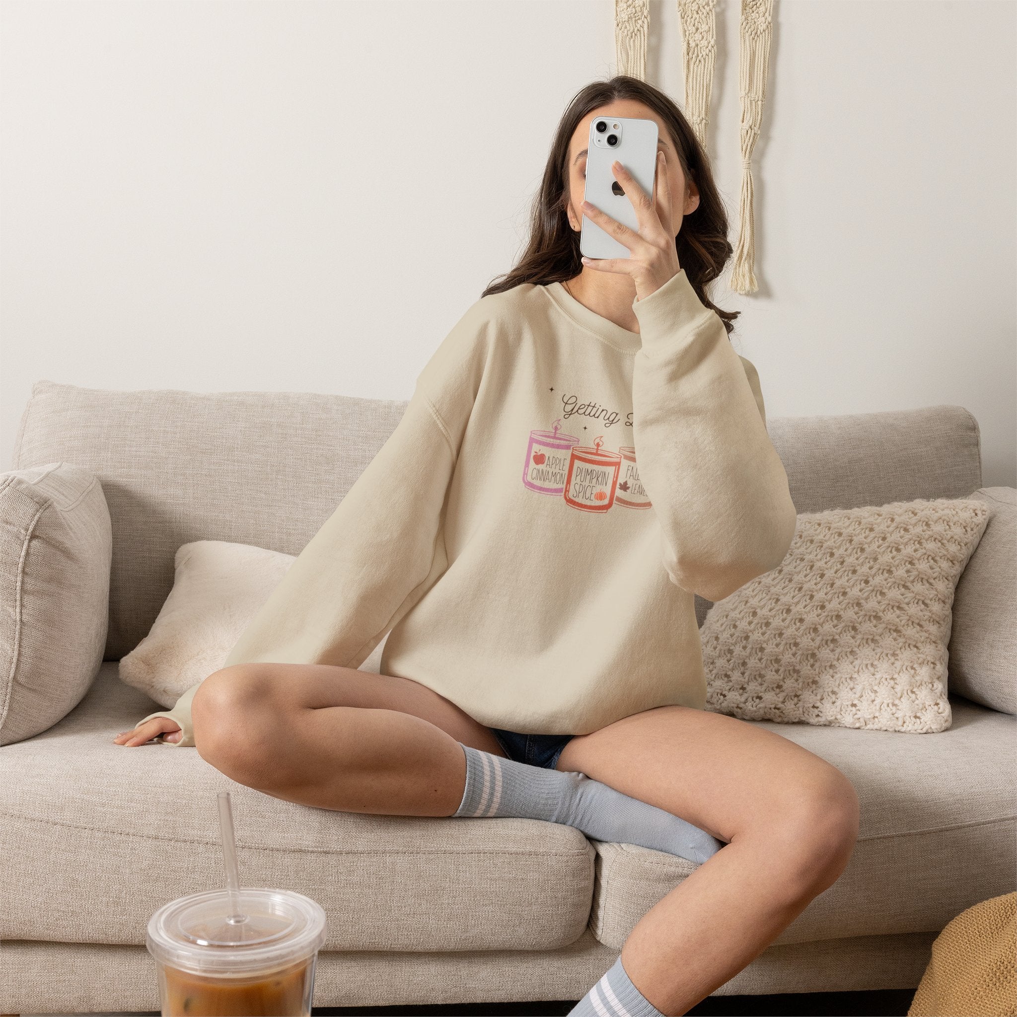 Getting Lit Funny Fall Candle Gildan Unisex Heavy Blend™ Crewneck Sweatshirt