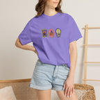 Cute Halloween Spooky Stamps with Cat, Jack-O-Lanter, Skeleton, Comfort Colors Tee