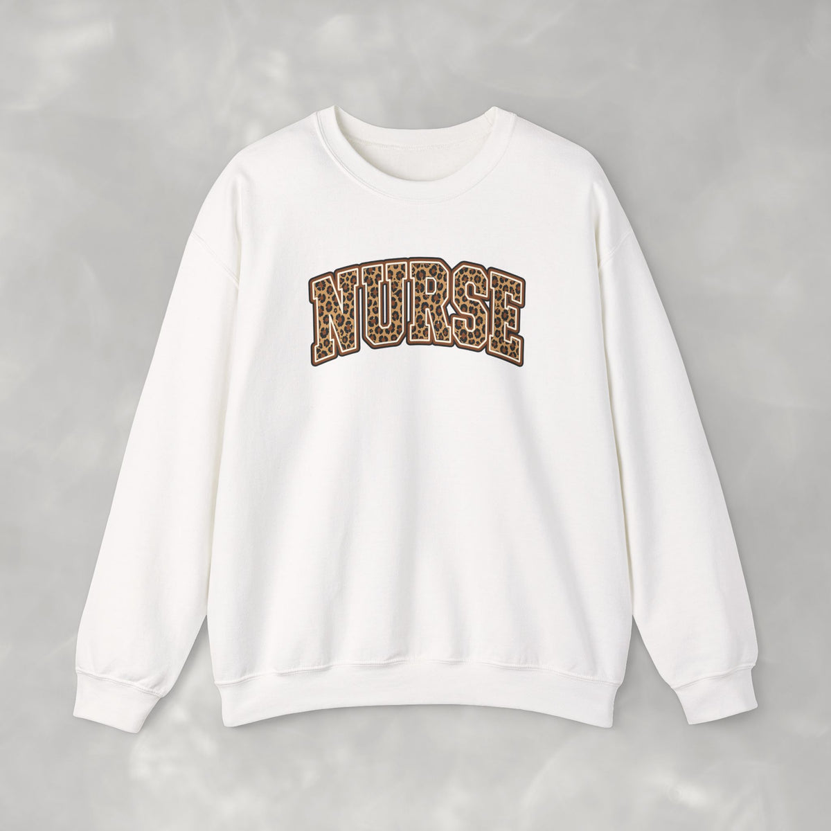 Leopard Print Varsity Nurse Gildan Unisex Heavy Blend™ Crewneck Sweatshirt