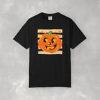Happy Jack-O-Lantern, Striped Halloween Comfort Colors Unisex Garment-Dyed T-shirt
