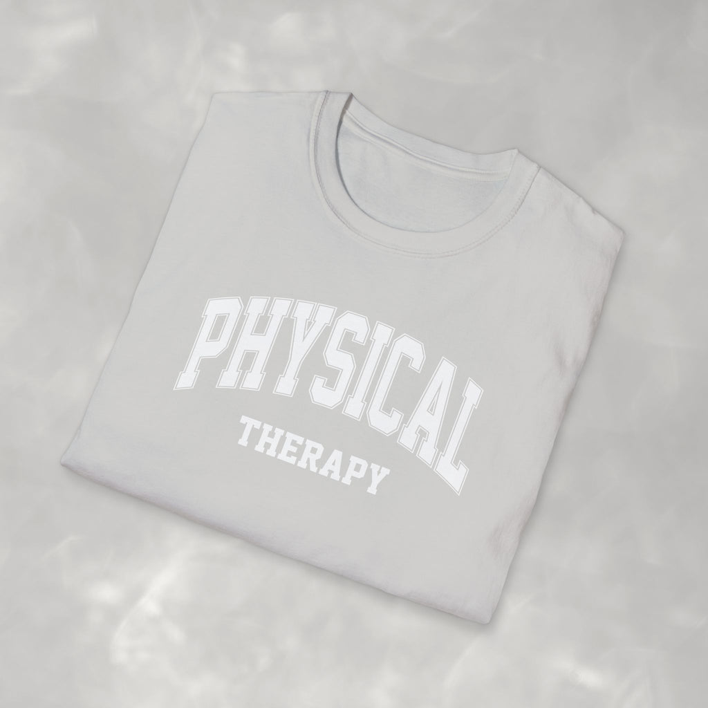 Physical Therapy, Therapist Varsity Style Gildan Unisex Softstyle T-Shirt