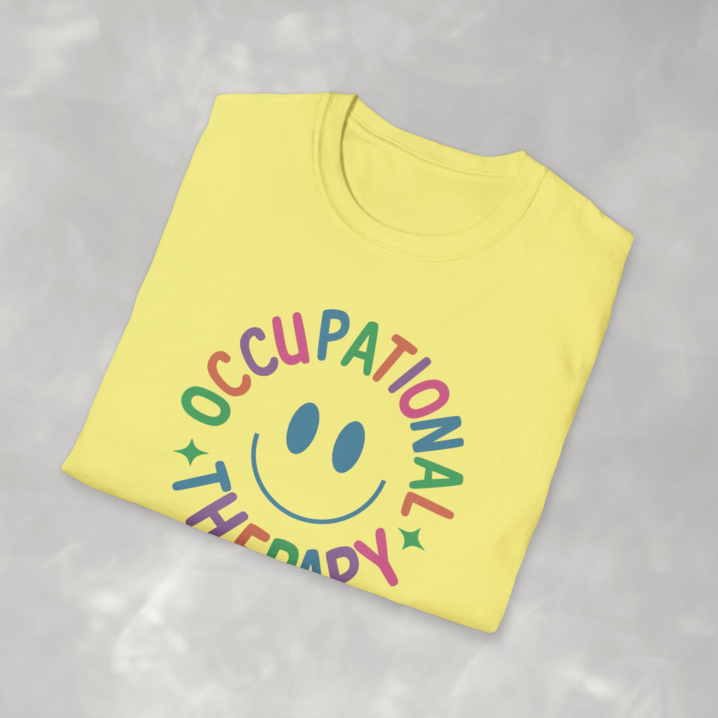 Occupational Therapy, Cute Playful Smile, OT, COTA Unisex Softstyle T-Shirt