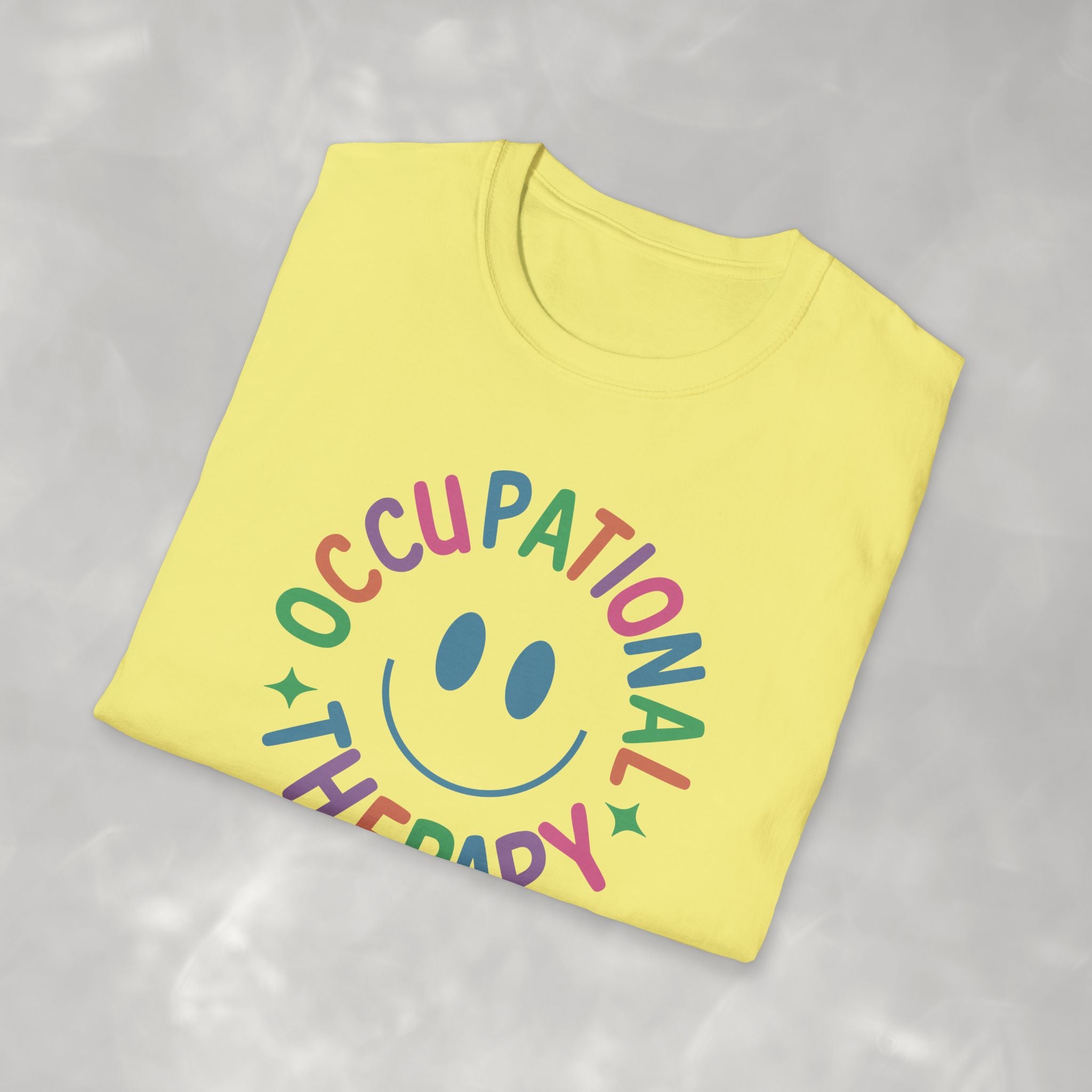 Occupational Therapy, Cute Playful Smile, OT, COTA Unisex Softstyle T-Shirt